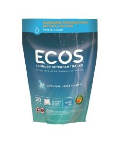 ECOS (2x Ultra) Free & Clear Natural Laundry Detergent (20 Packs)