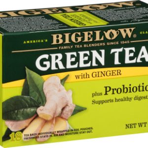 BIGELOW Blended Tea – Green Tea with Ginger plus Probiotics